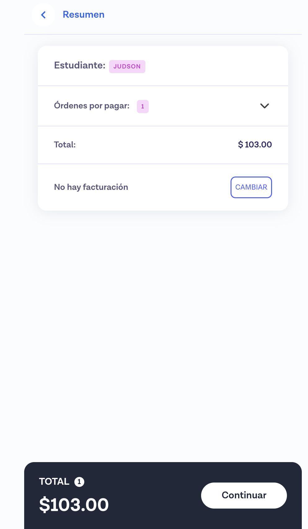 Cometa Checkout step 3